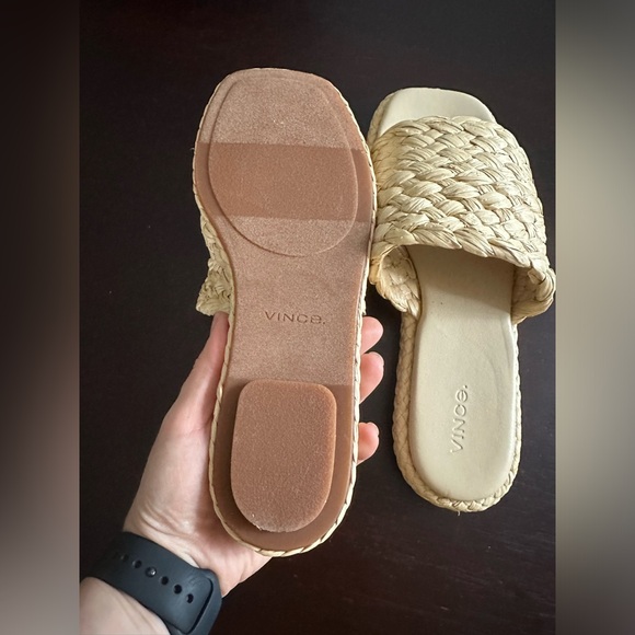 New Vince Women's Rumi Raffia Espadrille Slides size 8 - Picture 4 of 5